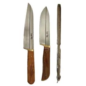 ست چاقو و مصقل 3پارچه رضا کد 1001